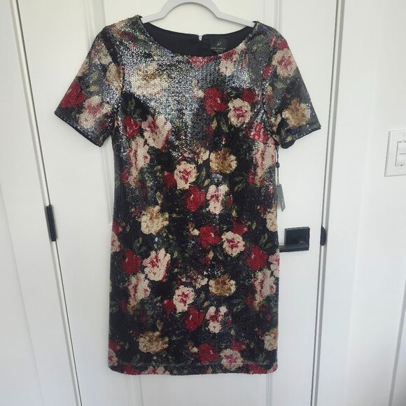 Brand New Adrianna Papell Dress size 12 Sequin Floral - Picture 1 of 4